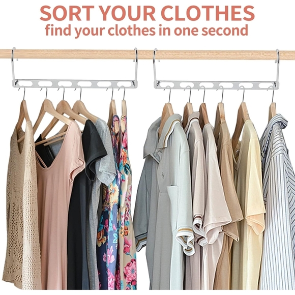 16 Space Saving Metal Hangers Closet Organizers Storage Collapsible Heavy Duty - Picture 5 of 9